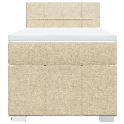 Giroletto a Molle con Materasso Crema 100x200 cm in Tessuto