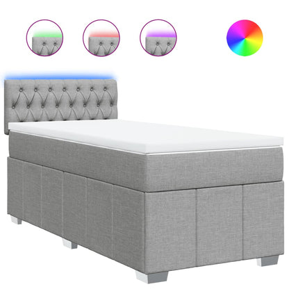 Giroletto a Molle con Materasso Grigio Chiaro100x200 cm Tessuto | homemem39