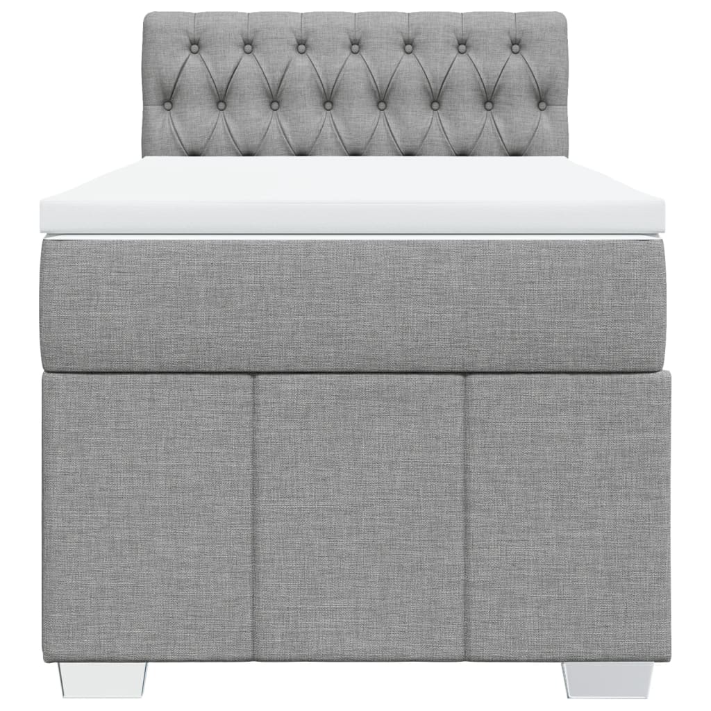 Giroletto a Molle con Materasso Grigio Chiaro100x200 cm Tessuto | homemem39