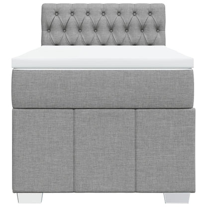 Giroletto a Molle con Materasso Grigio Chiaro100x200 cm Tessuto | homemem39