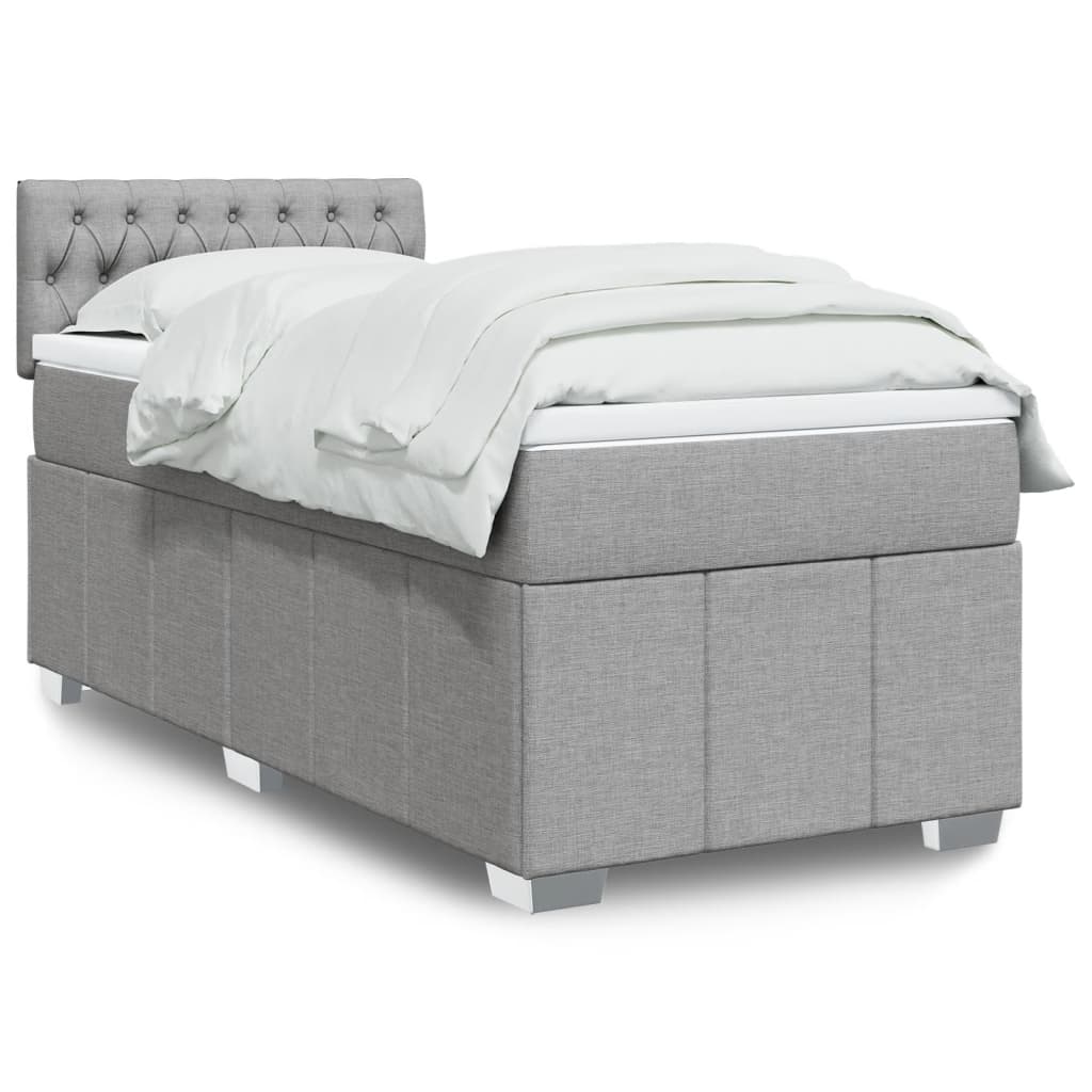 Giroletto a Molle con Materasso Grigio Chiaro100x200 cm Tessuto | homemem39