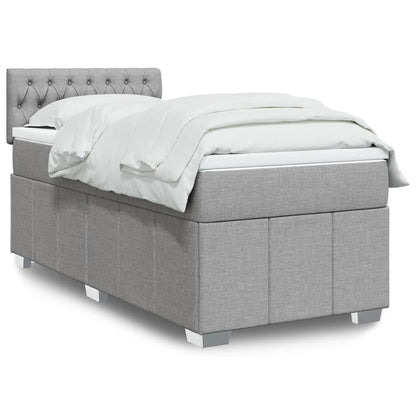 Giroletto a Molle con Materasso Grigio Chiaro100x200 cm Tessuto | homemem39