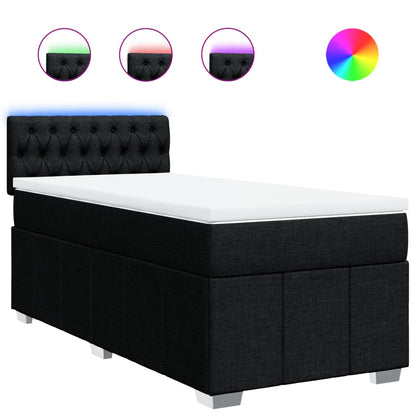 Giroletto a Molle con Materasso Nero 100x200 cm in Tessuto | homemem39
