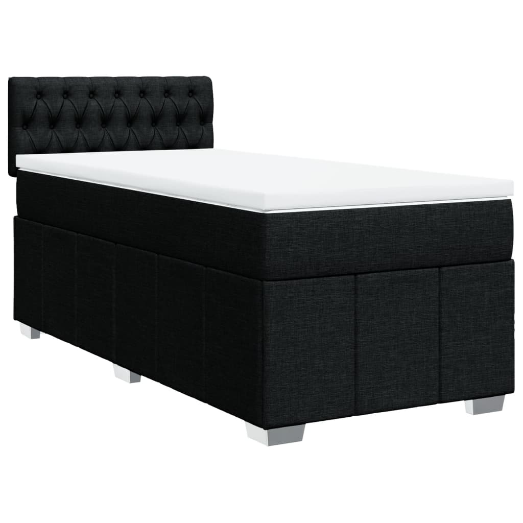 Giroletto a Molle con Materasso Nero 100x200 cm in Tessuto | homemem39