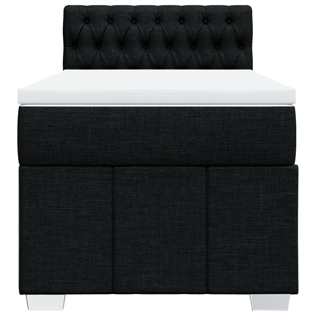 Giroletto a Molle con Materasso Nero 100x200 cm in Tessuto | homemem39