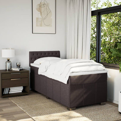 Giroletto a Molle con Materasso Marrone Scuro 100x200cm Tessuto | homemem39