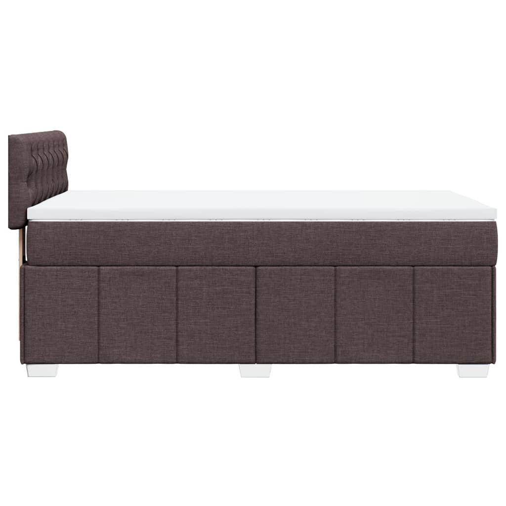 Giroletto a Molle con Materasso Marrone Scuro 100x200cm Tessuto | homemem39