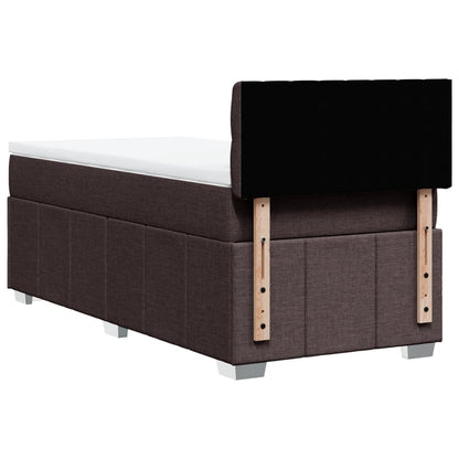 Giroletto a Molle con Materasso Marrone Scuro 100x200cm Tessuto | homemem39
