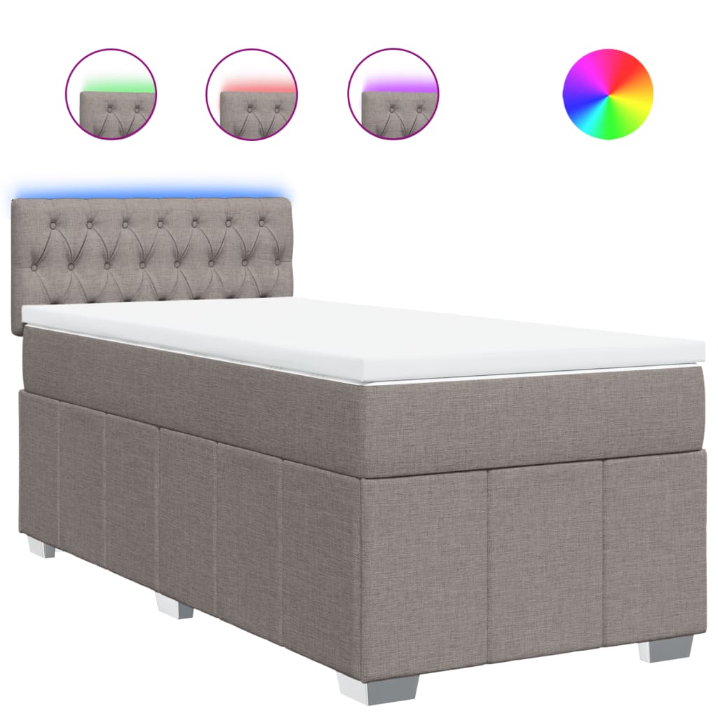 Giroletto a Molle con Materasso Tortora 100x200 cm in Tessuto | homemem39