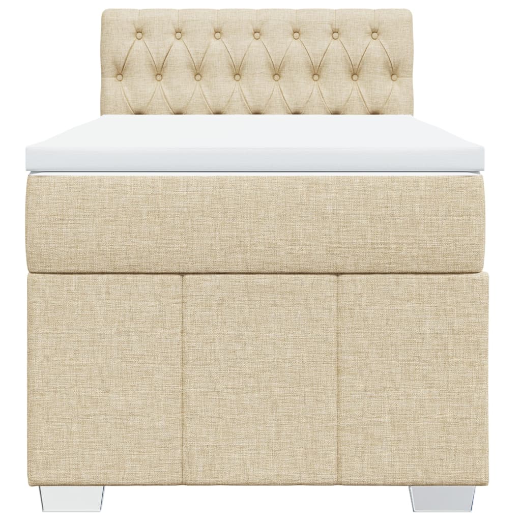 Giroletto a Molle con Materasso Crema 100x200 cm in Tessuto | homemem39