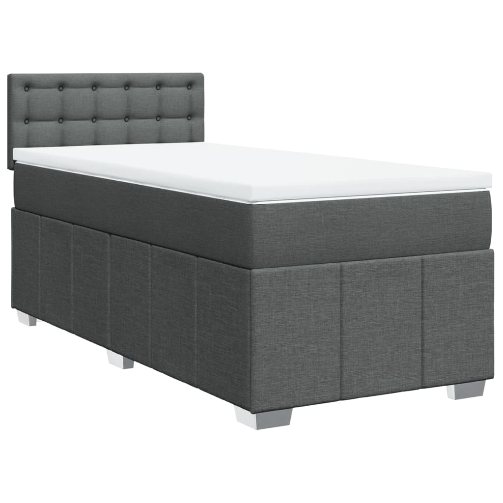 Giroletto a Molle con Materasso Grigio Scuro 100x200 cm Tessuto | homemem39