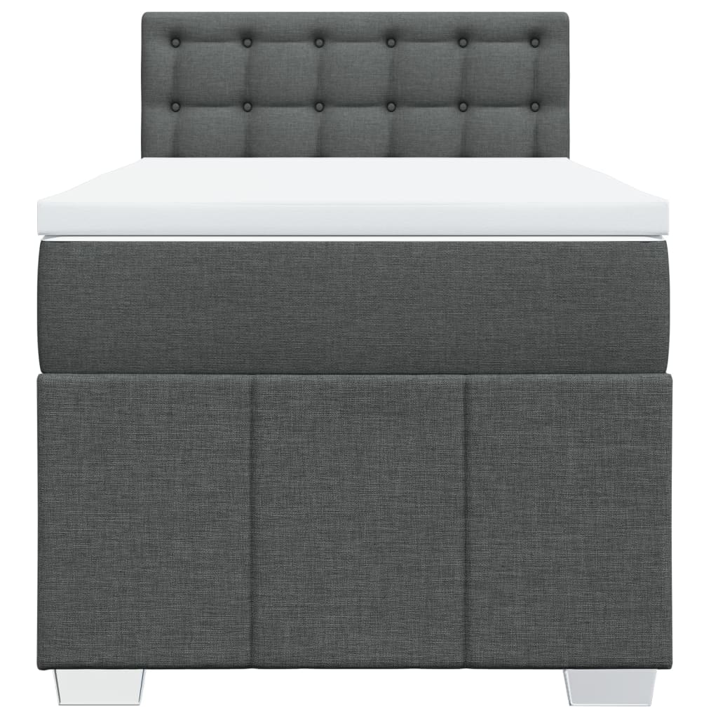 Giroletto a Molle con Materasso Grigio Scuro 100x200 cm Tessuto | homemem39