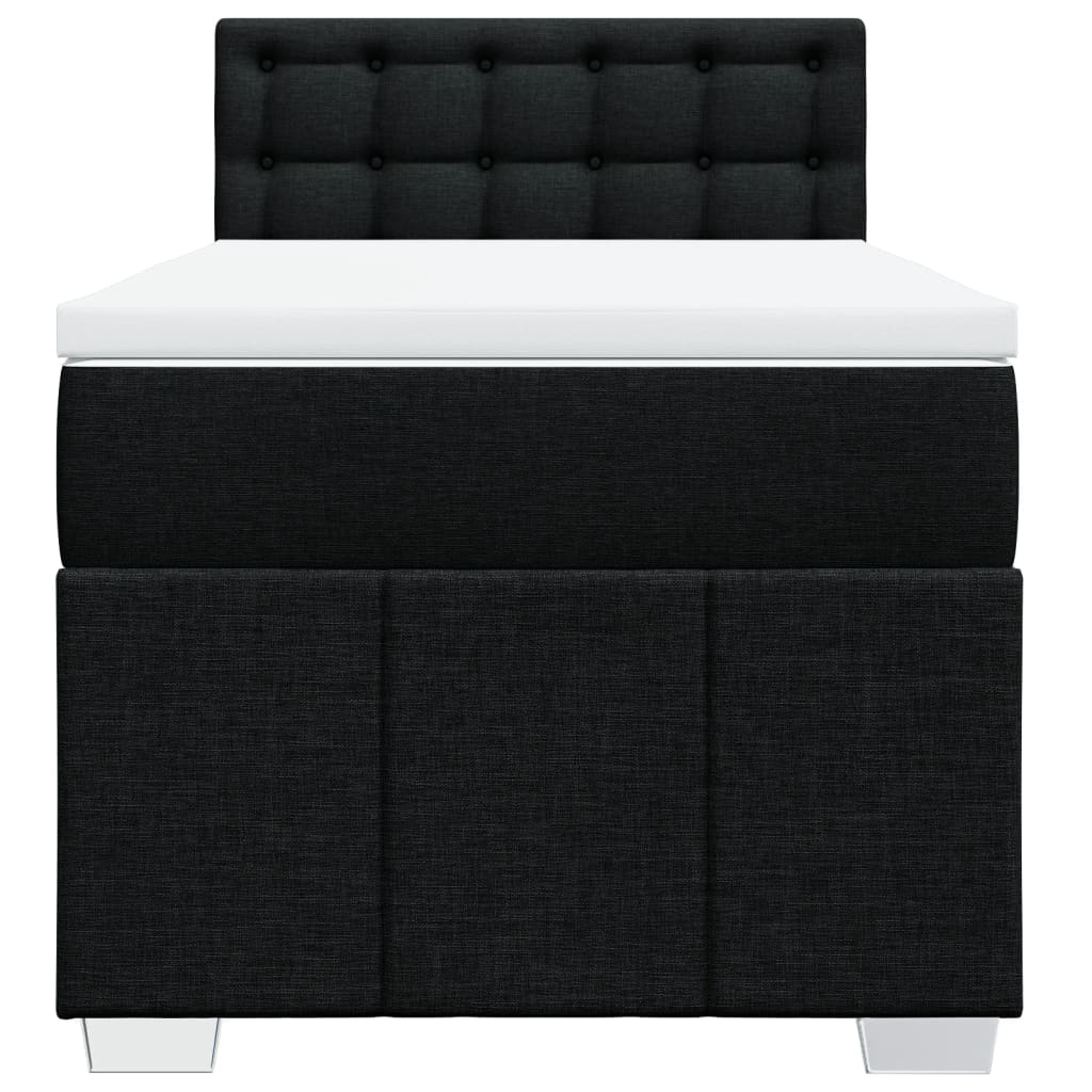 Giroletto a Molle con Materasso Nero 100x200 cm in Tessuto | homemem39