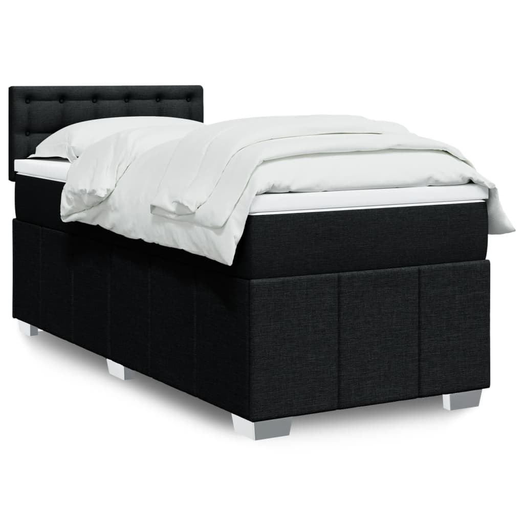 Giroletto a Molle con Materasso Nero 100x200 cm in Tessuto | homemem39