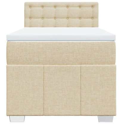 Giroletto a Molle con Materasso Crema 100x200 cm in Tessuto | homemem39