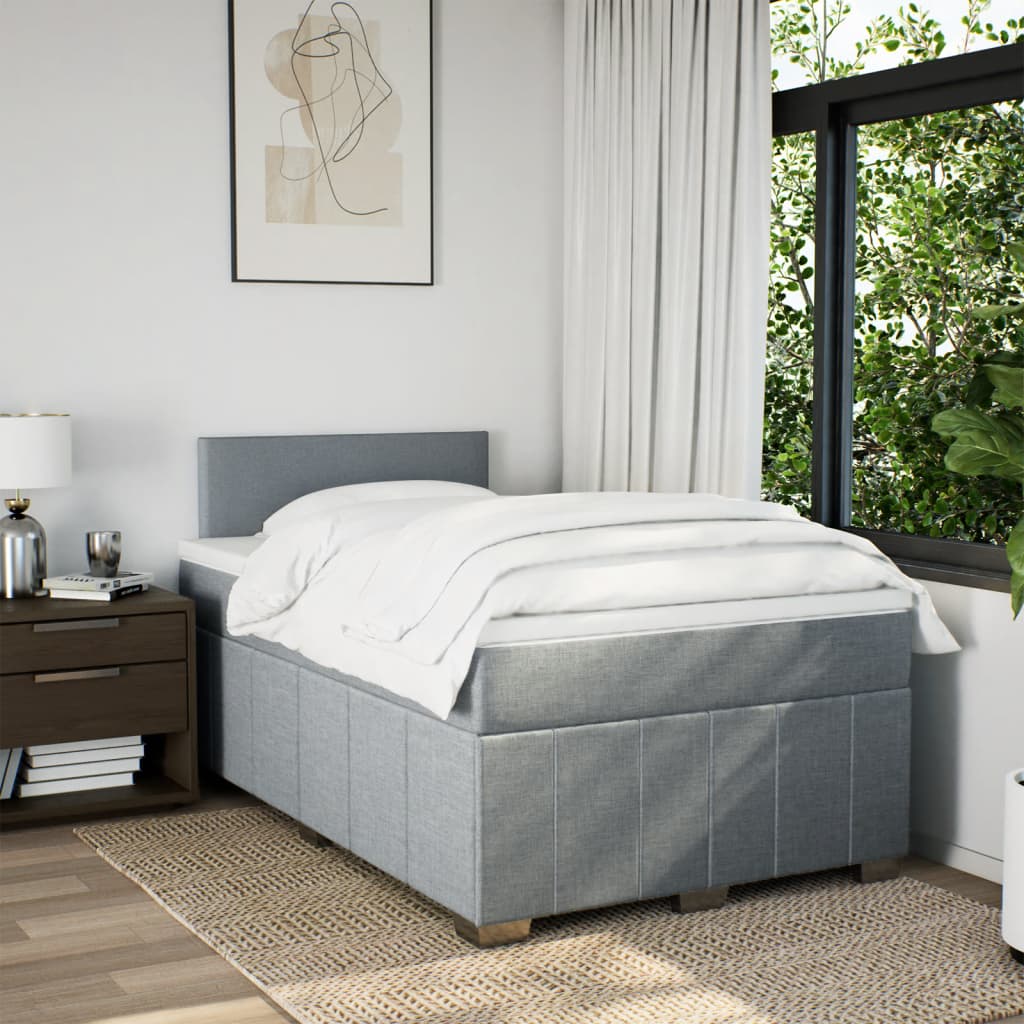 Giroletto a Molle con Materasso Grigio Chiaro 120x190cm Tessuto | homemem39