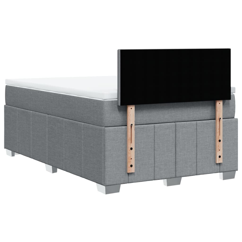 Giroletto a Molle con Materasso Grigio Chiaro 120x190cm Tessuto | homemem39