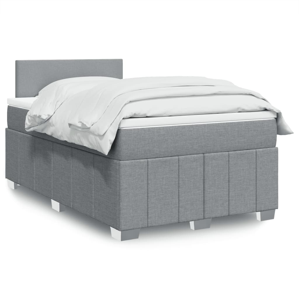 Giroletto a Molle con Materasso Grigio Chiaro 120x190cm Tessuto | homemem39
