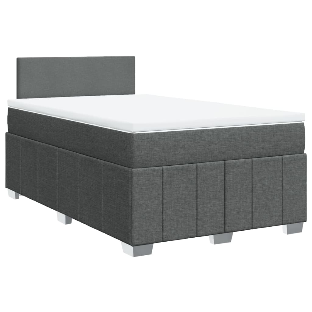 Giroletto a Molle con Materasso Grigio Scuro 120x190cm Tessuto