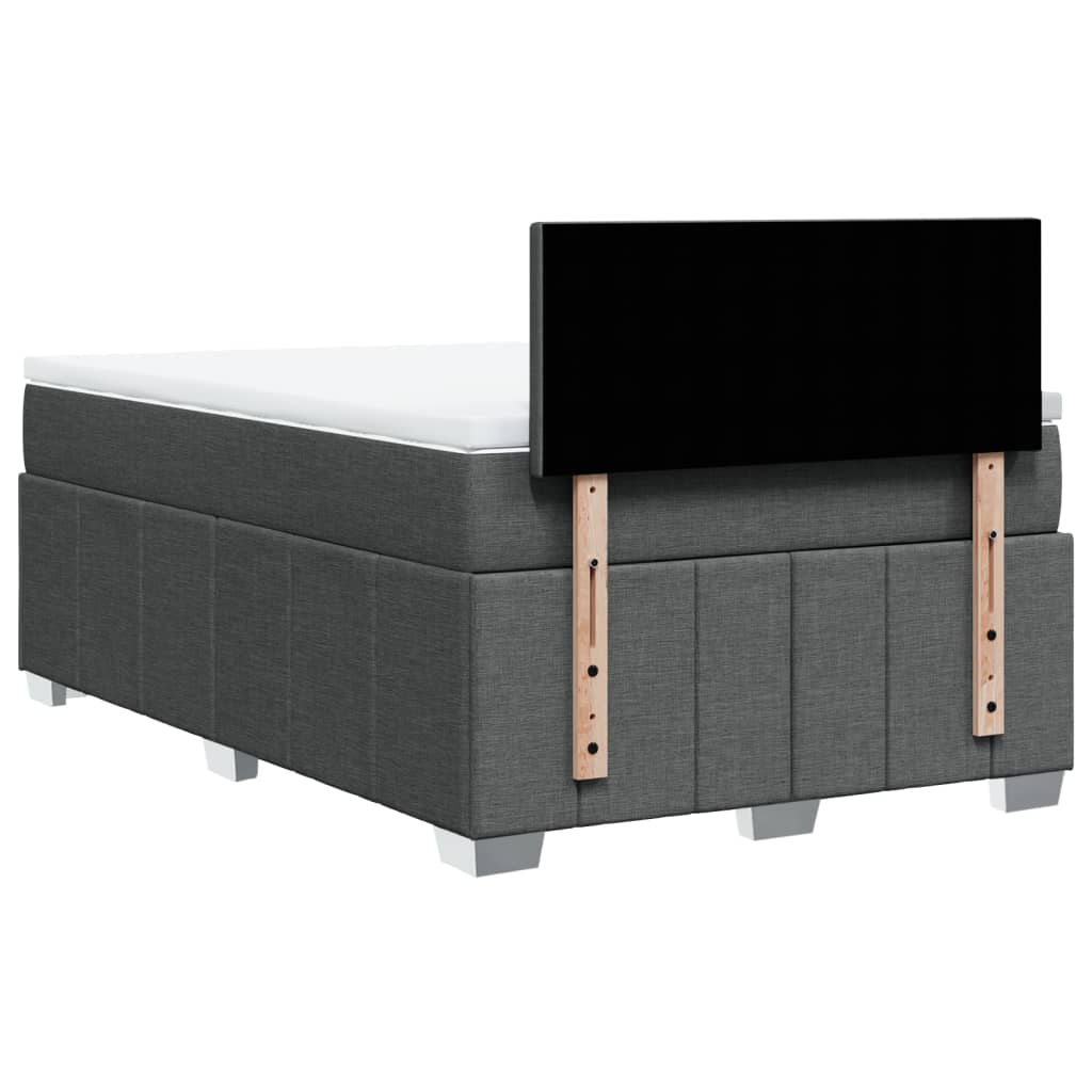 Giroletto a Molle con Materasso Grigio Scuro 120x190cm Tessuto