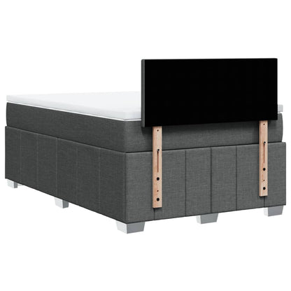 Giroletto a Molle con Materasso Grigio Scuro 120x190cm Tessuto