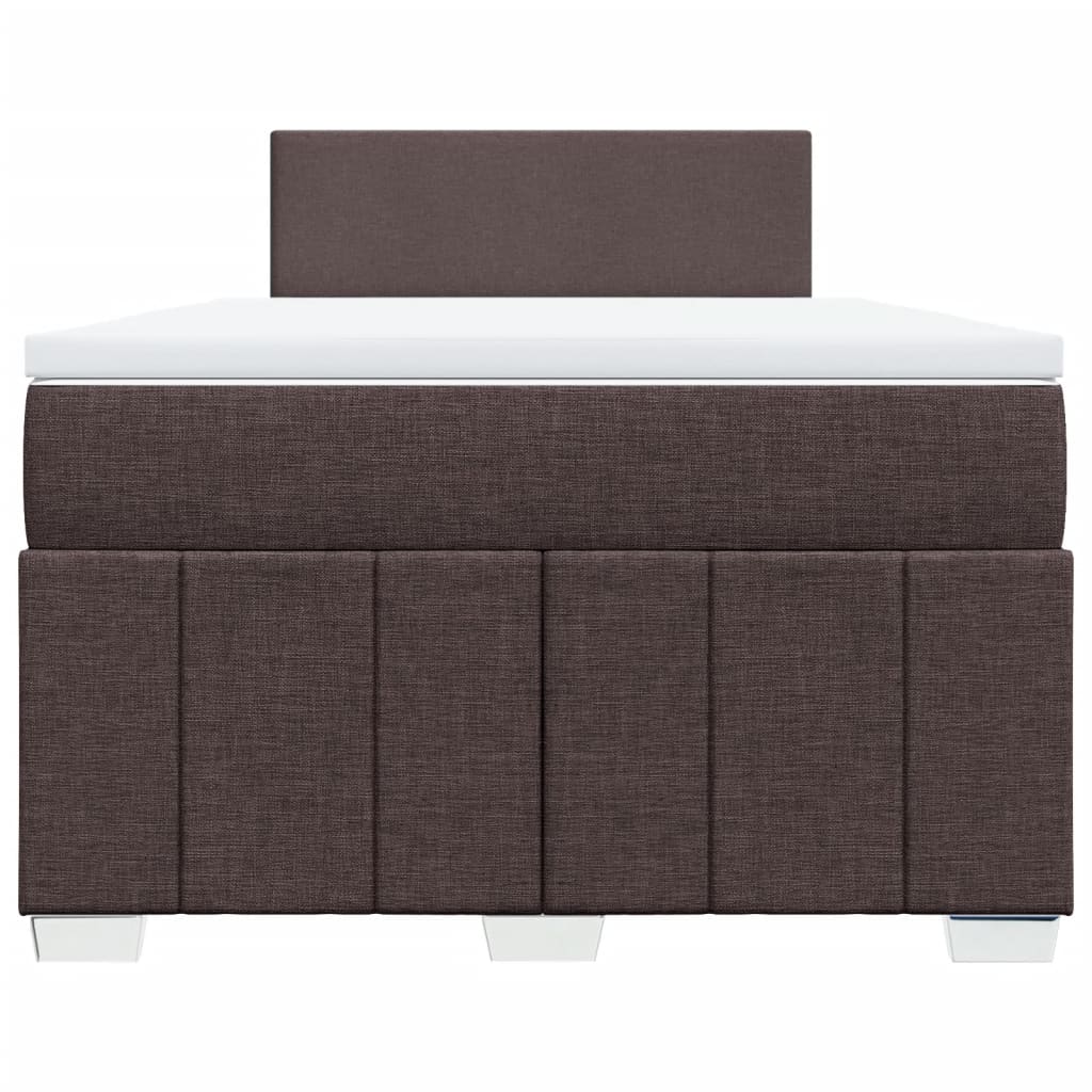 Giroletto a Molle con Materasso Marrone Scuro 120x190cm Tessuto