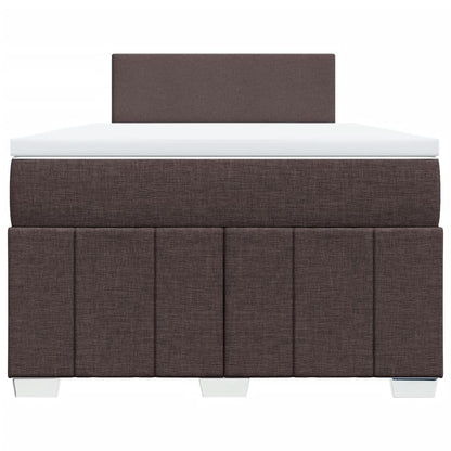Giroletto a Molle con Materasso Marrone Scuro 120x190cm Tessuto
