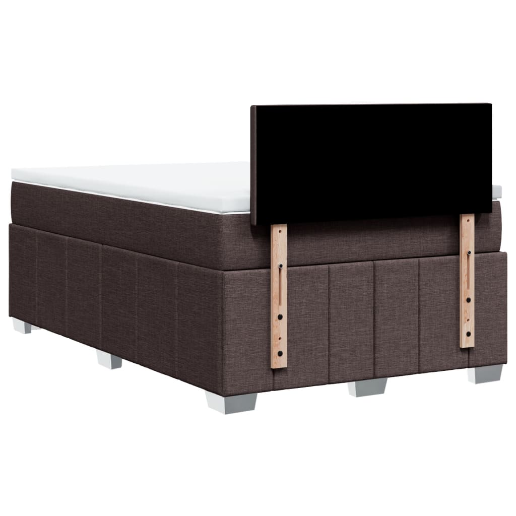 Giroletto a Molle con Materasso Marrone Scuro 120x190cm Tessuto