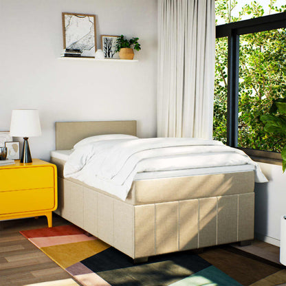 Giroletto a Molle con Materasso Crema 120x190 cm in Tessuto