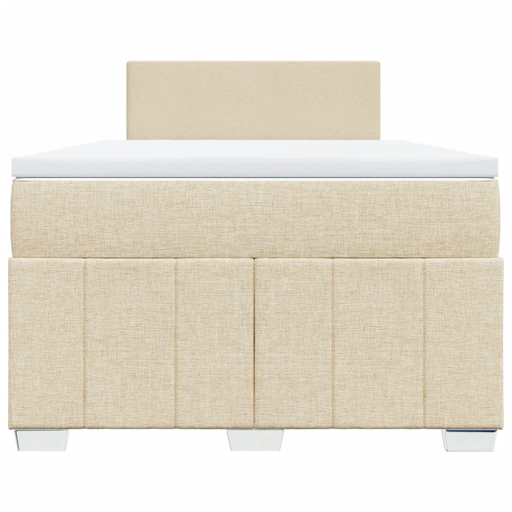 Giroletto a Molle con Materasso Crema 120x190 cm in Tessuto