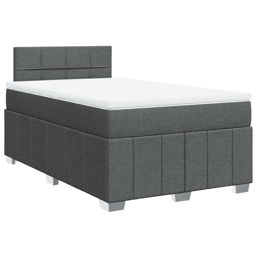Giroletto a Molle con Materasso Grigio Scuro 120x190cm Tessuto