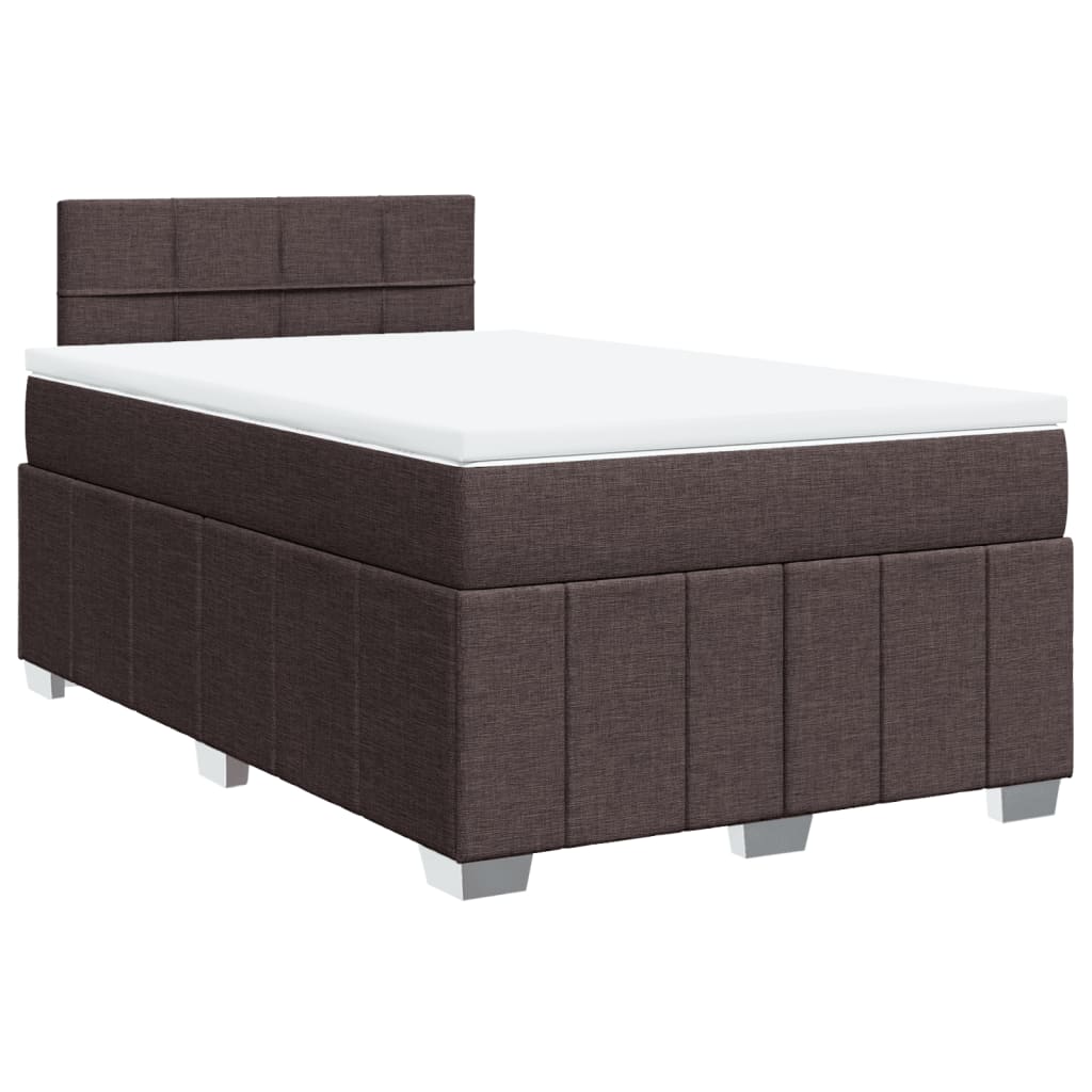 Giroletto a Molle con Materasso Marrone Scuro 120x190cm Tessuto