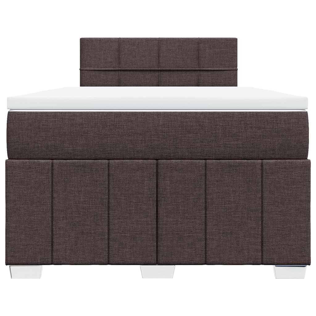 Giroletto a Molle con Materasso Marrone Scuro 120x190cm Tessuto