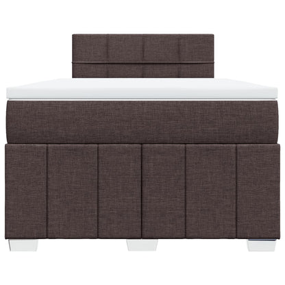 Giroletto a Molle con Materasso Marrone Scuro 120x190cm Tessuto