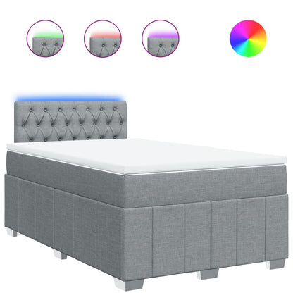Giroletto a Molle con Materasso Grigio Chiaro 120x190cm Tessuto | homemem39