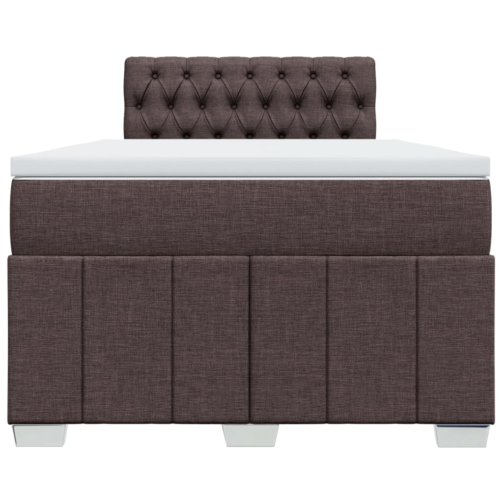 Giroletto a Molle con Materasso Marrone Scuro 120x190cm Tessuto