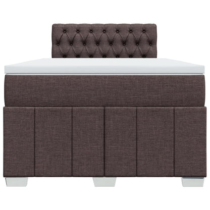 Giroletto a Molle con Materasso Marrone Scuro 120x190cm Tessuto
