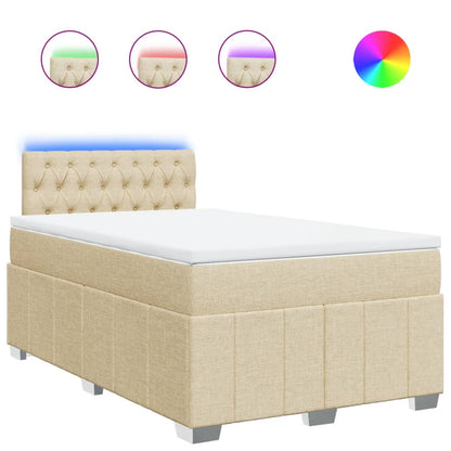 Giroletto a Molle con Materasso Crema 120x190 cm in Tessuto