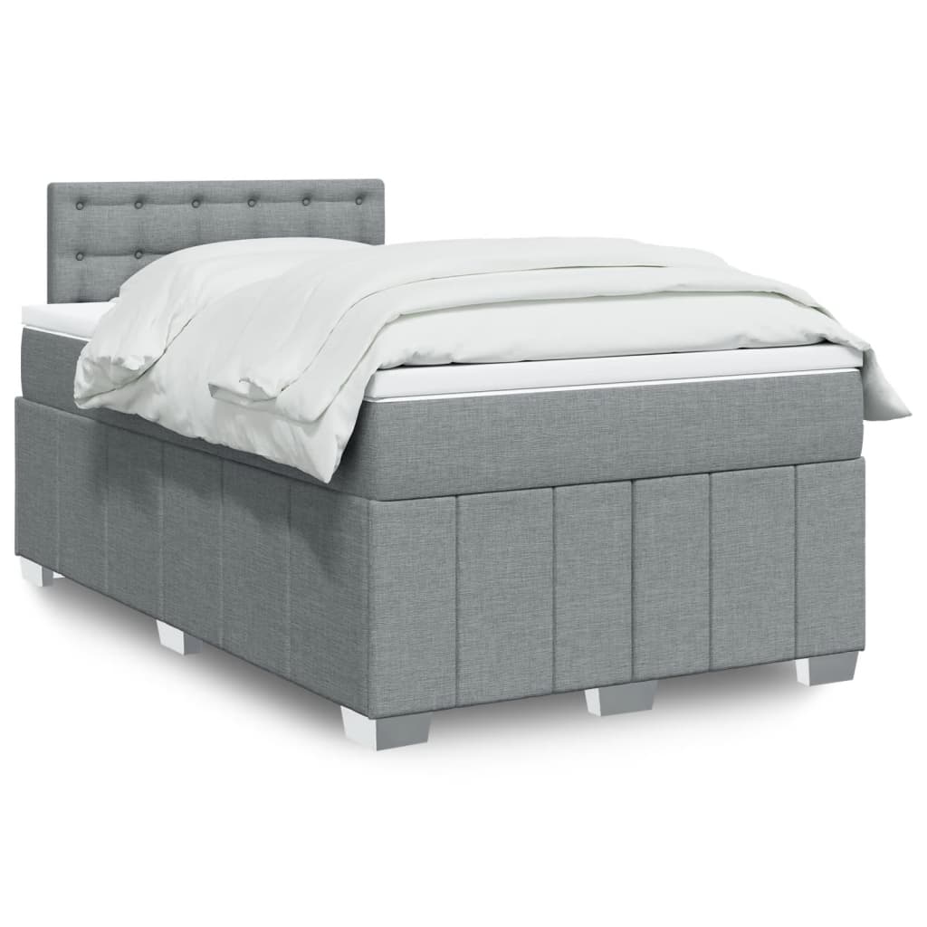 Giroletto a Molle con Materasso Grigio Chiaro 120x190cm Tessuto | homemem39