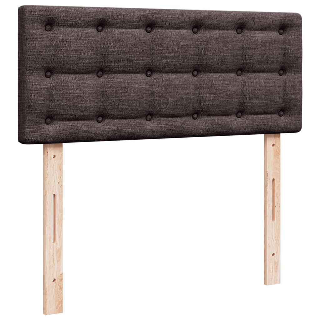 Giroletto a Molle con Materasso Marrone Scuro 120x190cm Tessuto