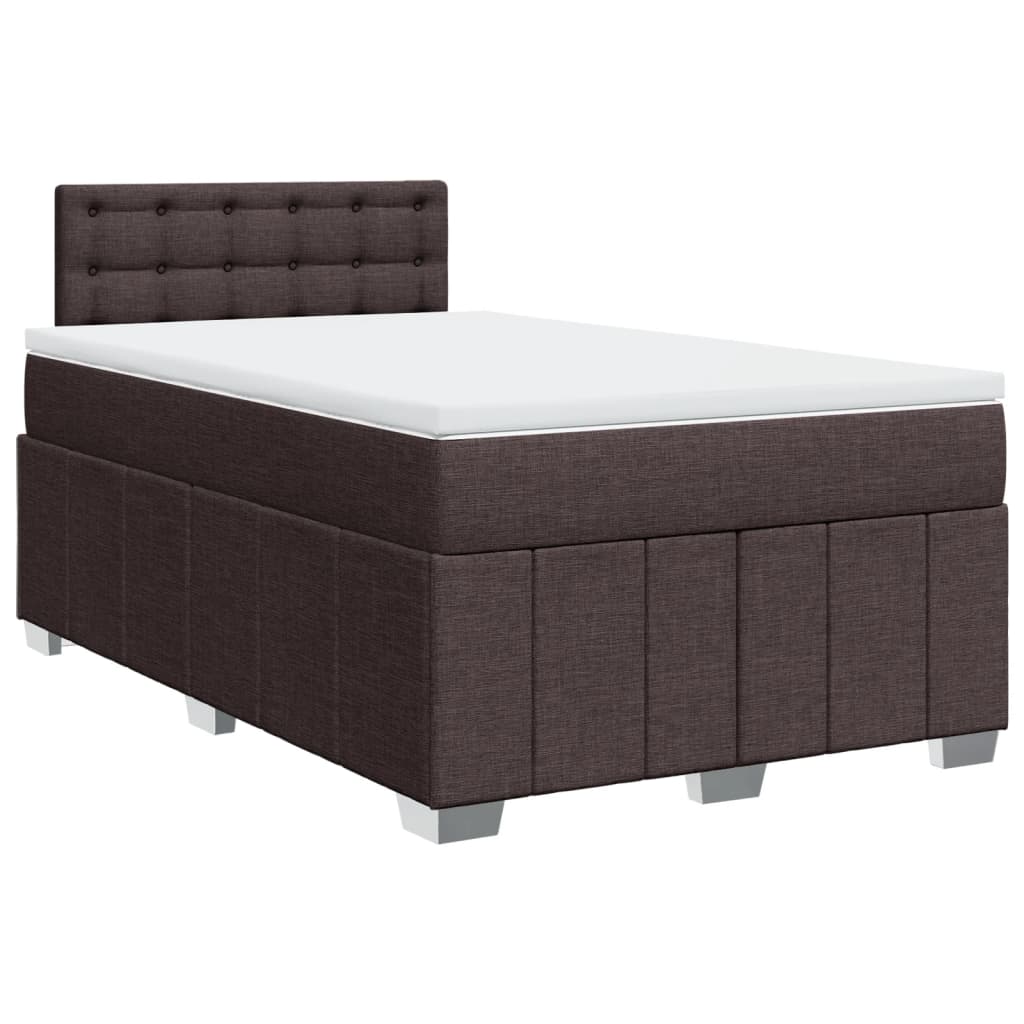 Giroletto a Molle con Materasso Marrone Scuro 120x190cm Tessuto