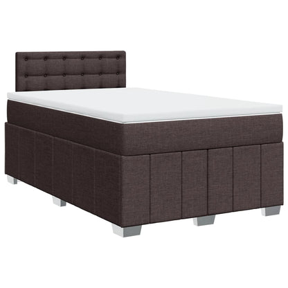 Giroletto a Molle con Materasso Marrone Scuro 120x190cm Tessuto