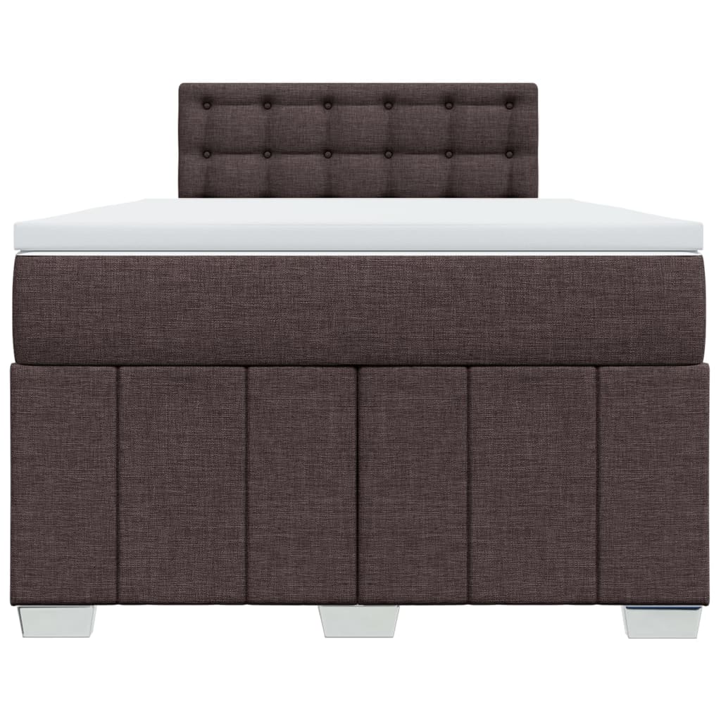 Giroletto a Molle con Materasso Marrone Scuro 120x190cm Tessuto