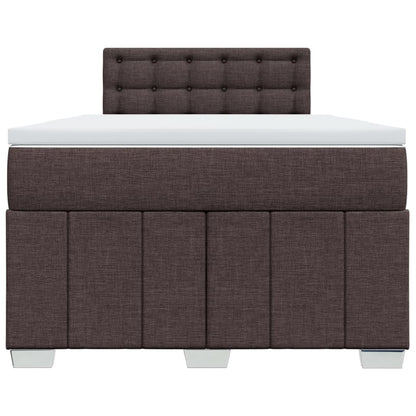 Giroletto a Molle con Materasso Marrone Scuro 120x190cm Tessuto