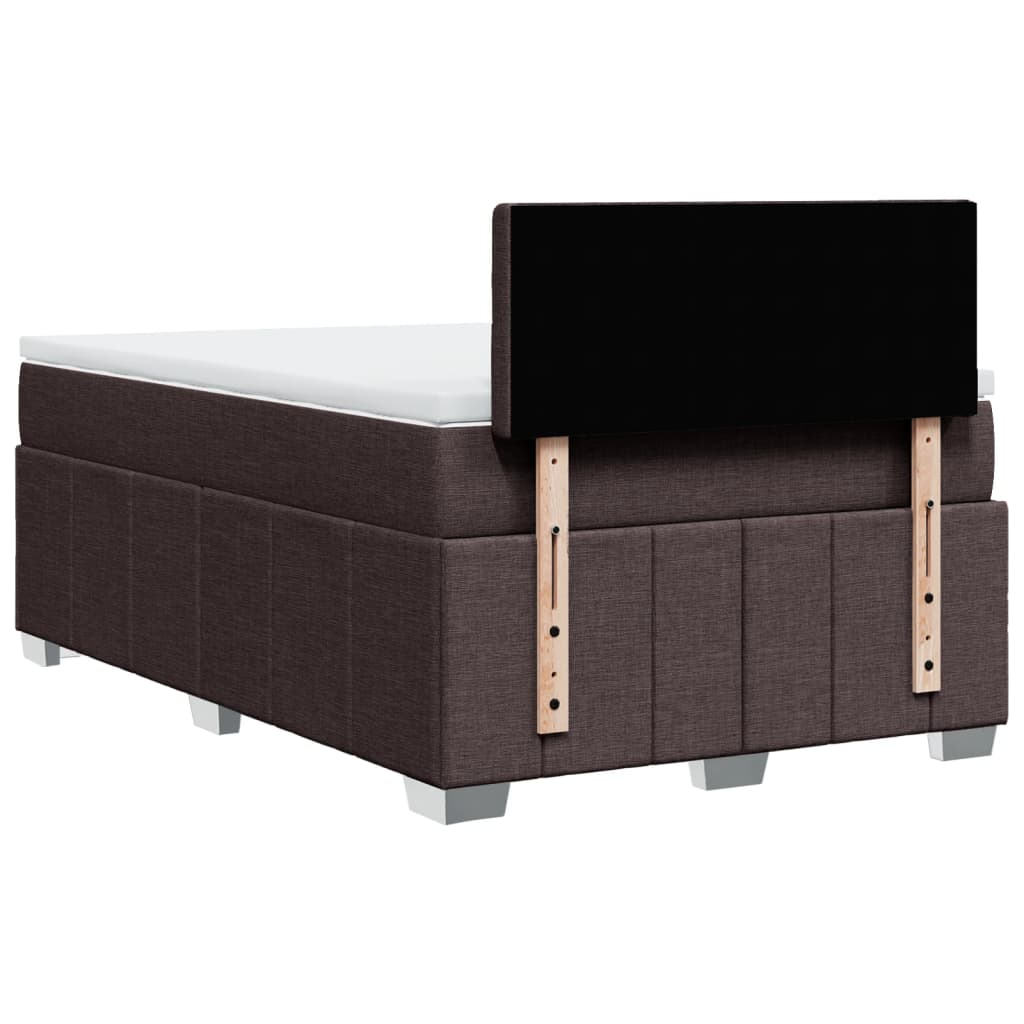 Giroletto a Molle con Materasso Marrone Scuro 120x190cm Tessuto