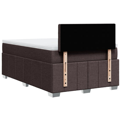 Giroletto a Molle con Materasso Marrone Scuro 120x190cm Tessuto