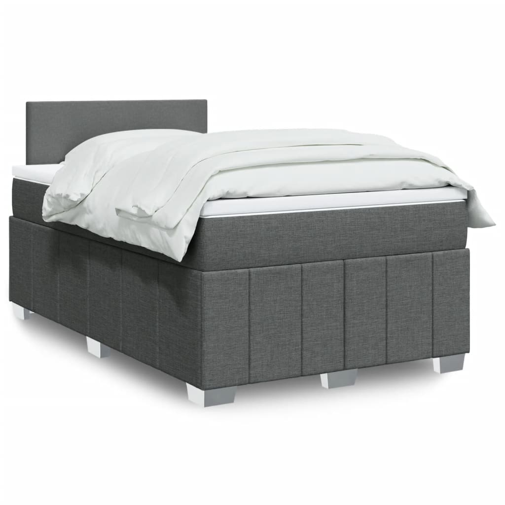 Giroletto a Molle con Materasso Grigio Scuro 120x200 cm Tessuto | homemem39