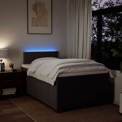 Giroletto a Molle con Materasso Marrone Scuro 120x200cm Tessuto