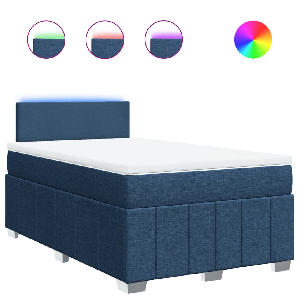 Giroletto a Molle con Materasso Blu 120x200 cm in Tessuto | homemem39