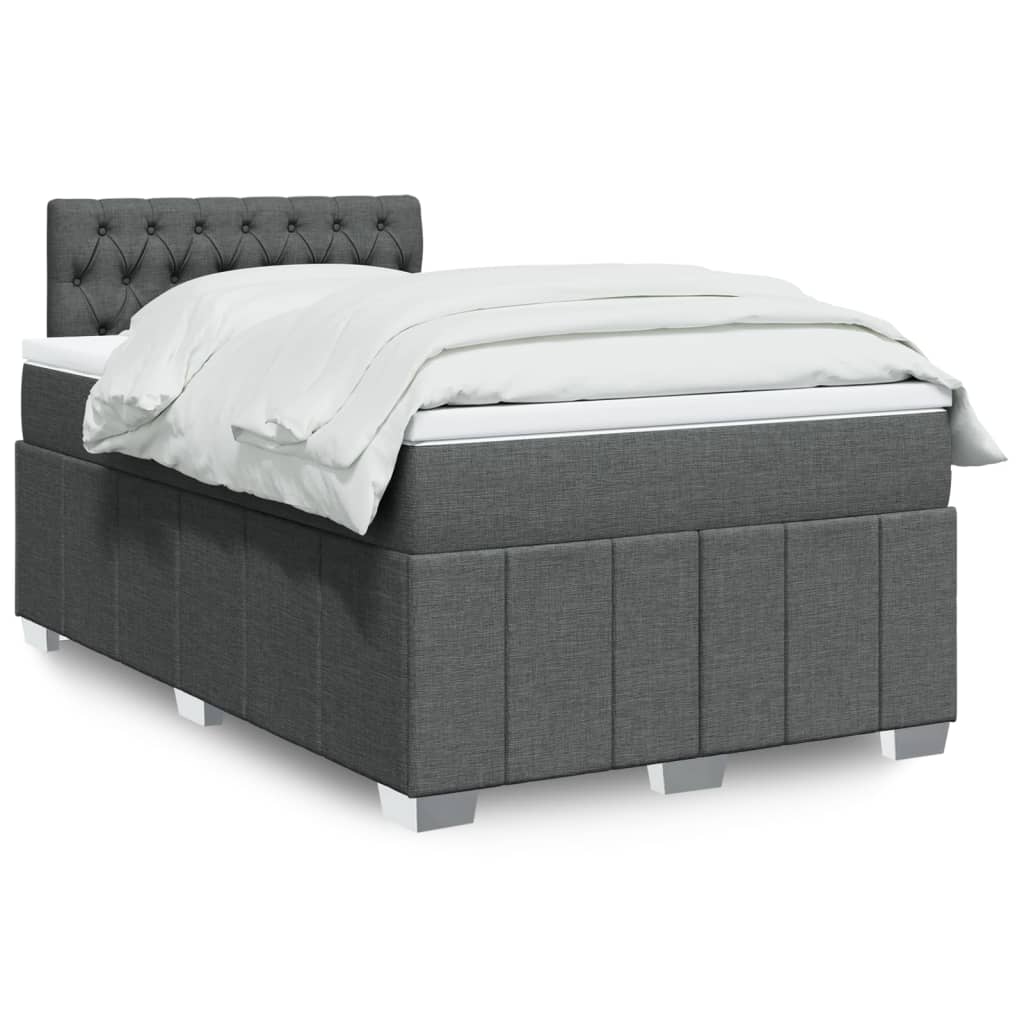 Giroletto a Molle con Materasso Grigio Scuro 120x200 cm Tessuto | homemem39